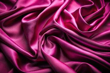 Obraz premium Deep fuchsia satin shimmers, a luxurious monochrome close-up, bathed in low light.