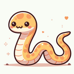 Vector cute snake character with flatdesign