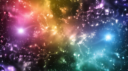 vividly colored explosive galaxy clusters symbolizing unity in the cosmos. generative ai