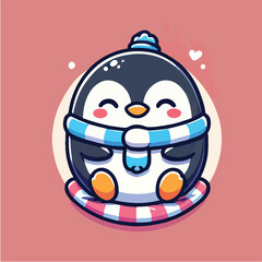 Cute penguin character vector