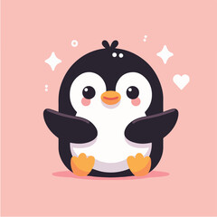 Cute penguin character vector