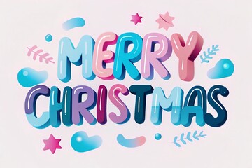 Merry Christmas icons including Santa Claus, reindeer, and a Christmas tree. The icons are arranged in a grid