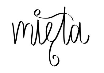 Mięta mieta mint zioło napis © Julia