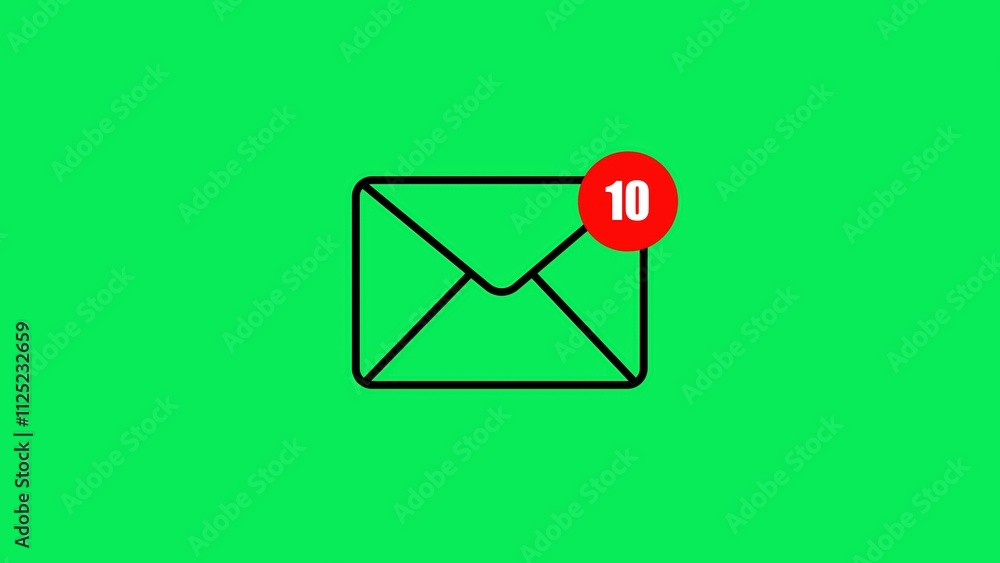Poster message inbox icon with notification badge for unread messages