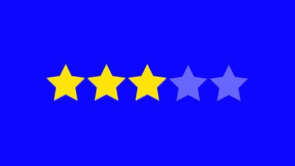 3 Stars Rating Out of 5 Stars, Review Concept Icon for Customer Feedback and Ratings.