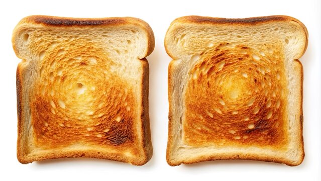 High-resolution PNGs: overhead shots of toasted bread slices, perfect for food design projects.  Isolated images for seamless integration.