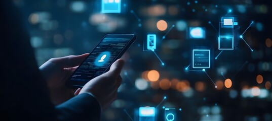 Customer journey concept. Businessman use smartphones with virtual customer journey icons, and journey evaluations to boost satisfaction, encourage repeat business, and drive revenue growth,


