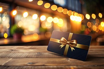 Illuminated Starbucks gift card, showcasing a dark coffee shop scene at night, perfect gift.