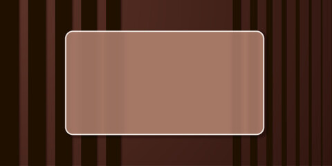 Coffee abstract background with glass matte frame in mocha mousse color. New trendy color palette. Vector illustration.