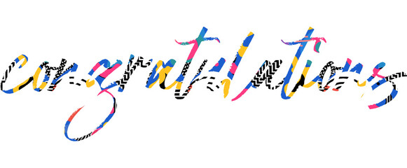 Congratulations Modern calligraphy. Hand drawn lettering of congratulations isolated on the white background. congratulations vector illustration. Sticker for social media content, cards, invitation,