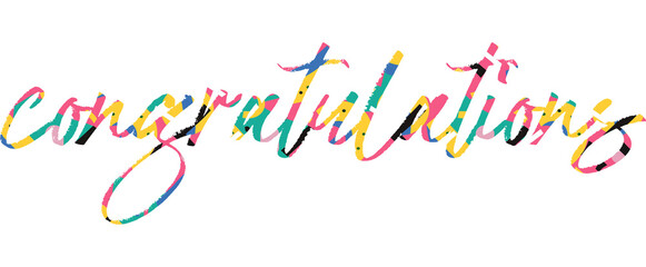 Congratulations Modern calligraphy. Hand drawn lettering of congratulations isolated on the white background. congratulations vector illustration. Sticker for social media content, cards, invitation,