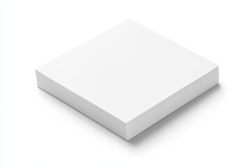 Minimalistic white sticky note pad isolated on a clean white background
