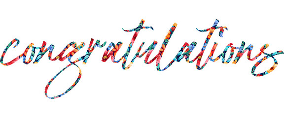 Congratulations Modern calligraphy. Hand drawn lettering of congratulations isolated on the white background. congratulations vector illustration. Sticker for social media content, cards, invitation,