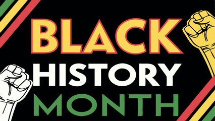 black history month awareness graphic with powerful imagery and striking colors