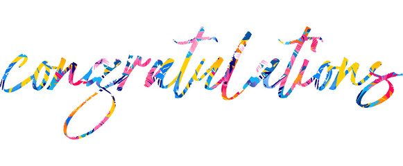 Congratulations Modern calligraphy. Hand drawn lettering of congratulations isolated on the white background. congratulations vector illustration. Sticker for social media content, cards, invitation,