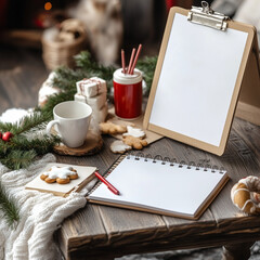 Team Brainstorming Session with Festive Snacks and Blank Flipchart