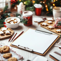 Team Brainstorming Session with Festive Snacks and Blank Flipchart