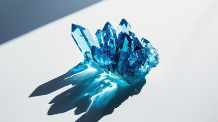 blue crystal on white background