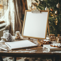 Team Brainstorming Session with Festive Snacks and Blank Flipchart