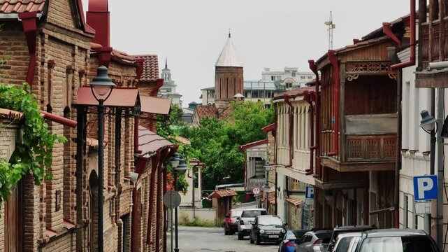 Morning landscape of Georgian city of Telavi 