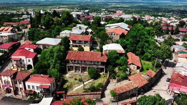 Morning landscape of Georgian city of Telavi 