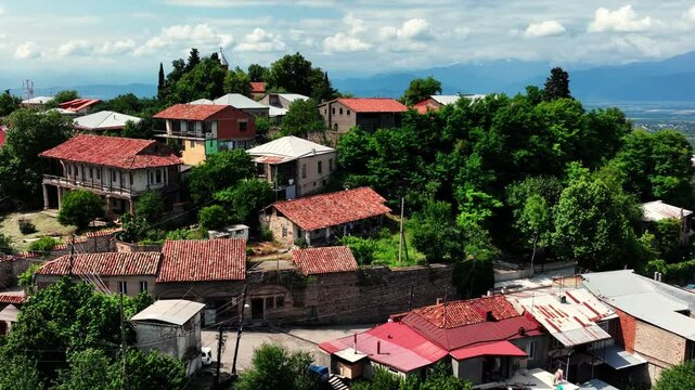 Morning landscape of Georgian city of Telavi 