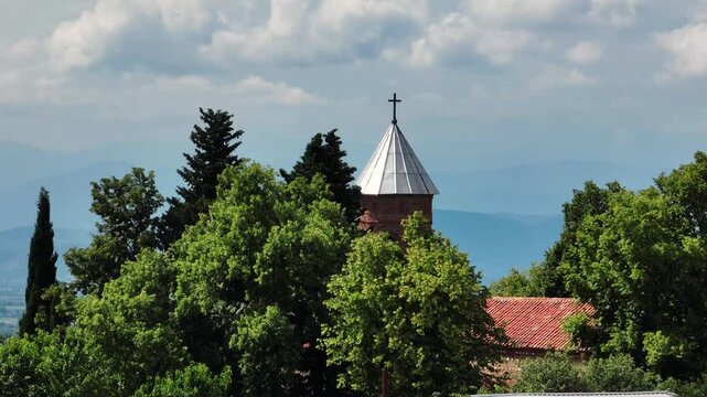 Morning landscape of Georgian city of Telavi 