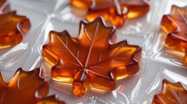 Delicious maple syrup candies gourmet confectionery shop sweet treats indoor setting close-up culinary delight
