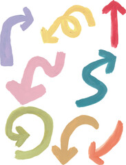Arrow sign direction hand drawn watercolour illustration clipart