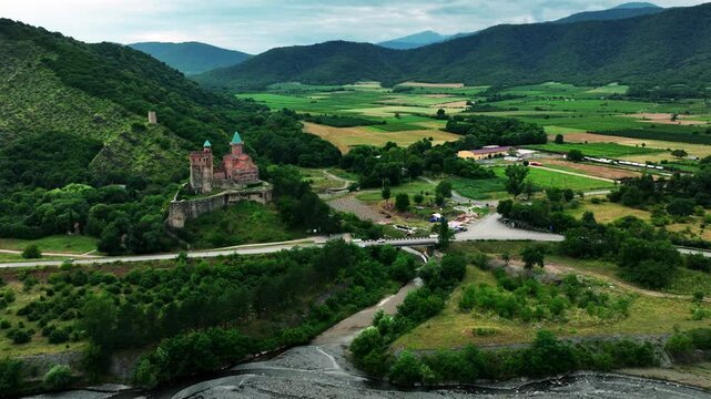 Morning landscape of Georgian city of Telavi 