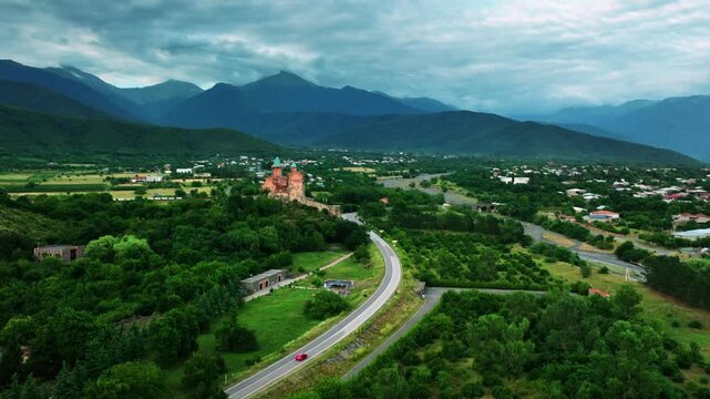 Morning landscape of Georgian city of Telavi 