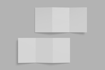 Fototapeta premium A5 Z Fold Brochure 3D illustration for mockup