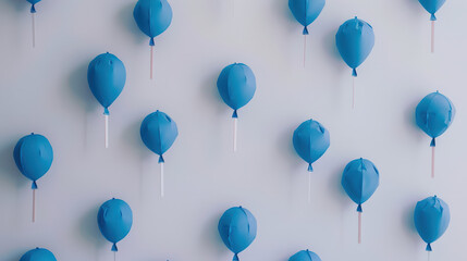 blue balloons isolated on white