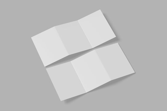 A5 Z Fold Brochure 3D illustration for mockup