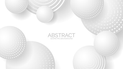 Abstract 3D Geometric Background With Ball. Business Banner. Technology Wallpaper. Illustration. Futuristic. Minimal