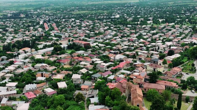 Morning landscape of Georgian city of Telavi 