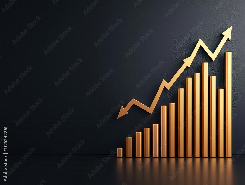 Aufkleber good growth and progress concept. line graph showing upward growth and progress with trend highlight