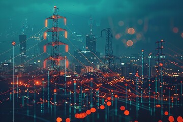 An illustration that emphasizes the rising costs of energy and shows the growth in energy prices. Generative Ai