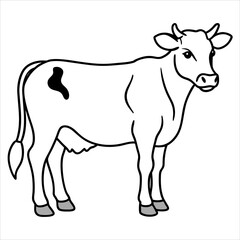 Obraz premium Modern Cow Line Art Vector Unique Design for Any Creative Need