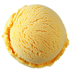Delicious scoop of mango ice cream transparent background for culinary photography and food art inspiration