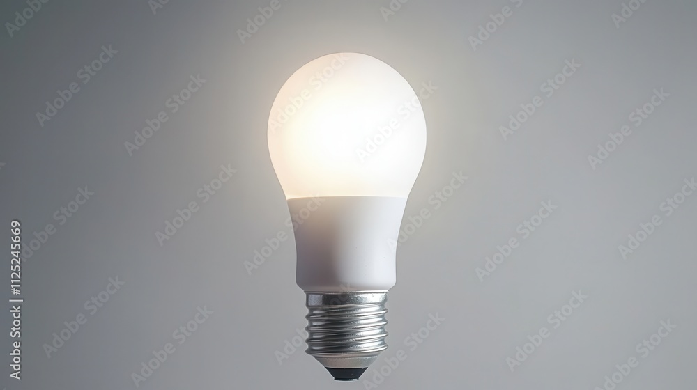 Poster soft glow of an illuminating light bulb against a minimalistic background