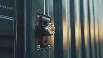 Detailed Image of Lock on Secured Storage Container in a Modern Setting
