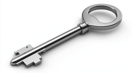 Key Symbolizing Security and Protection with Lock Elements in a Minimalist Style