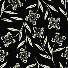 Small Floral Seamless Texture with Delicate Wild Flowers. Feminine Rapport for Print, Linen, Fabric in Trendy Country Style. Colorful Seamless Pattern with Tiny Flowers. Vector Background