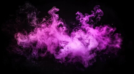 A purple smoke cloud with a black background
