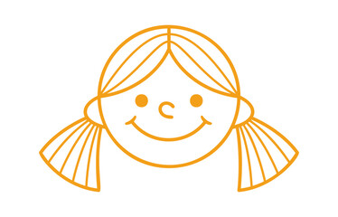 Cute girl face smiling scribble