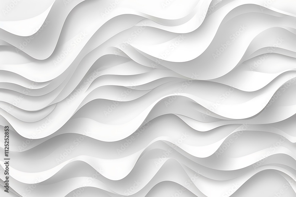 Poster White abstract background with wavy lines