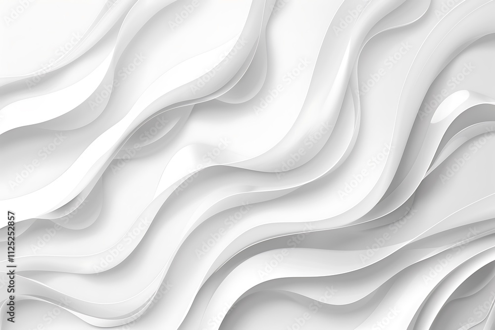 Aufkleber White abstract background with wavy lines