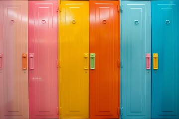 School lockers filled with educational items, supplies, and accessories for back to school season