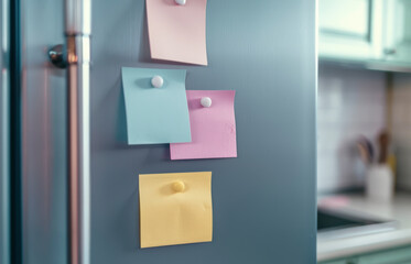 Notas de colores en la nevera.